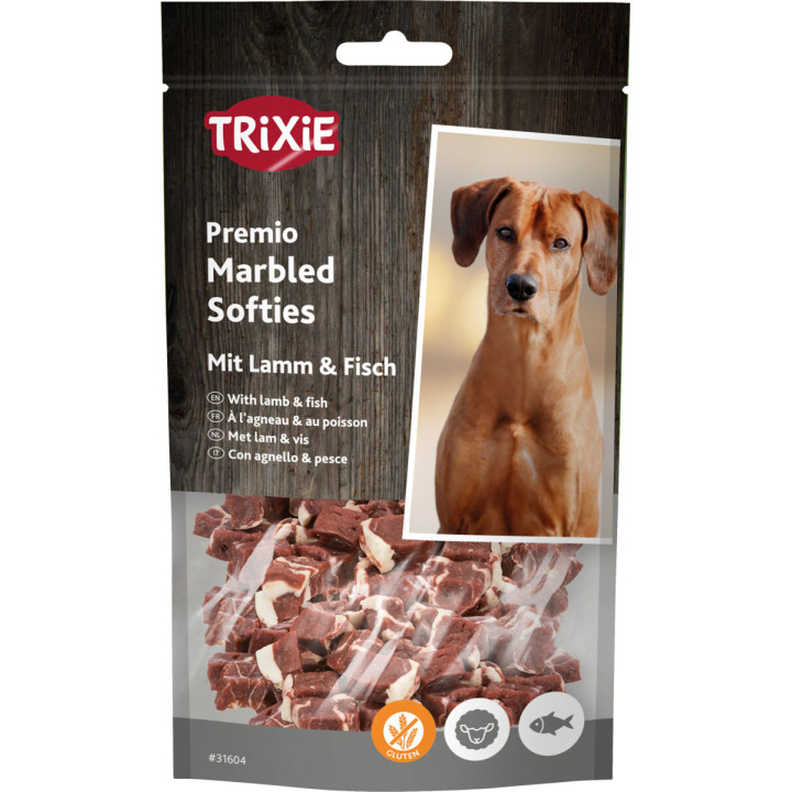 Marbled Softies with lamb & fish