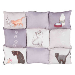 Kedi motifli patchwork yatma minderi
