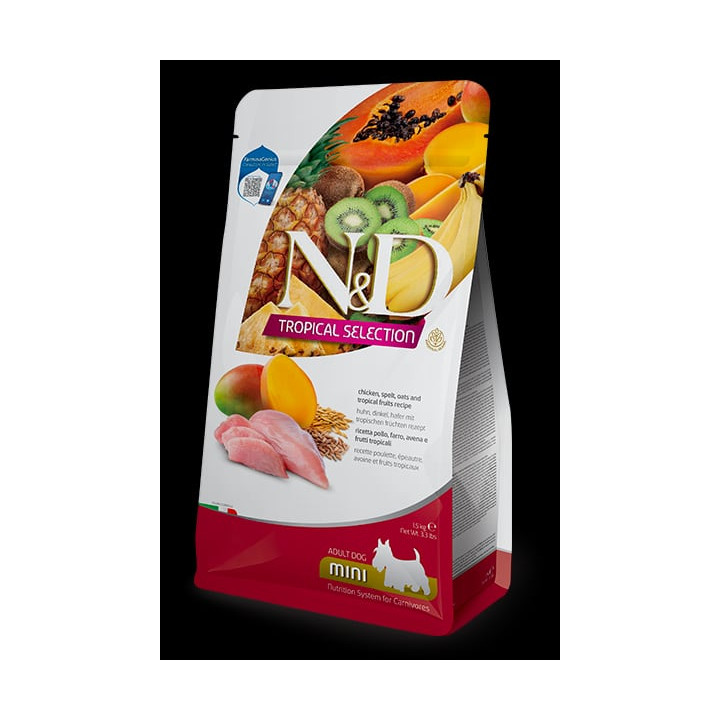 Chicken, spelt, oats and tropical fruits Adult Mini