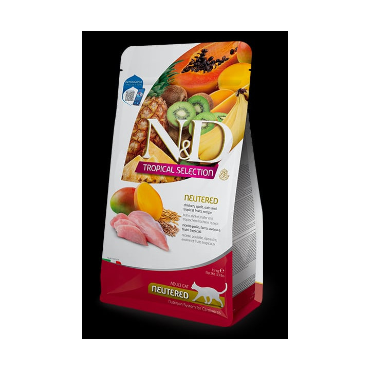 Neutered • Chicken, spelt, oats and tropical fruits feline