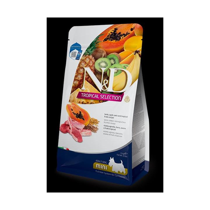 Lamb, spelt, oats and tropical fruits Adult Mini