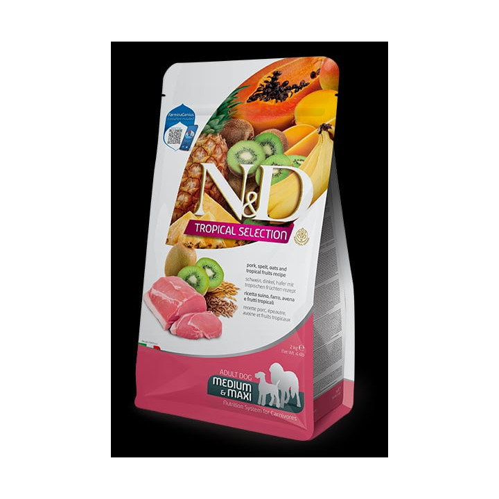 Pork, spelt, oats and tropical fruits Adult Medium & Maxi