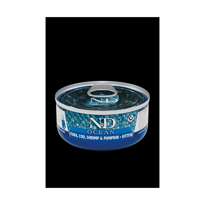 Tuna, Cod, Shrimp & Pumpkin Kitten wet food