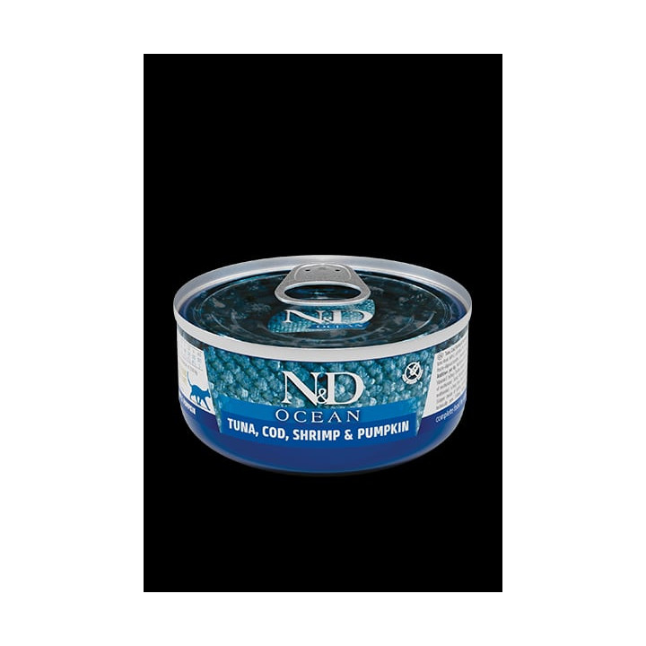 Tuna, Cod, Shrimp & Pumpkin Adult wet food