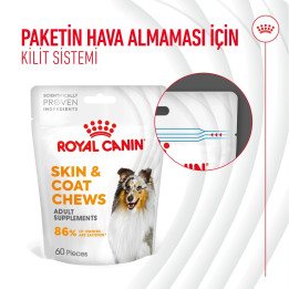 Skin&Coat Chews Deri ve Tüy Sağlığını Destekleyen Tamamlayıcı Ödül Maması 1 x 240 g