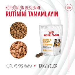 Skin&Coat Chews Deri ve Tüy Sağlığını Destekleyen Tamamlayıcı Ödül Maması 1 x 240 g