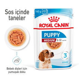 Medium Puppy Gravy Yavru Köpek Yaş Maması 10 x 140 g