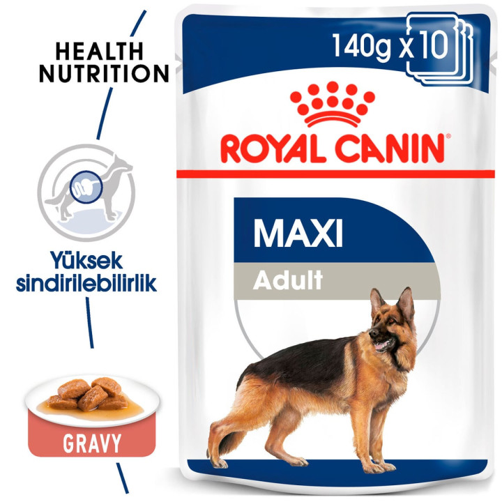 Maxi Adult Gravy Yetişkin Köpek Yaş Maması 10 x 140 g