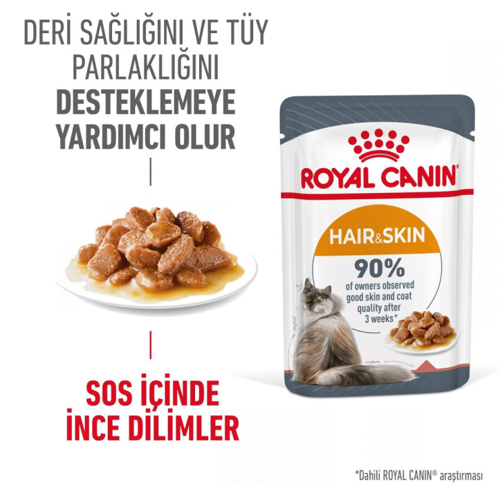 Hair & Skin Gravy Yetişkin Kedi Yaş Maması 12 x 85 g