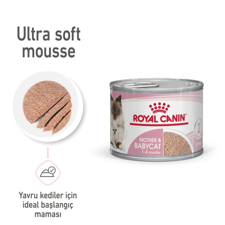 Mother And Babycat Ultra Soft Mousse Anne ve Yavru Kedi Yaş Maması 1 x 195 g