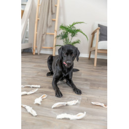 Chewing snack rabbit ears with fur for dogs