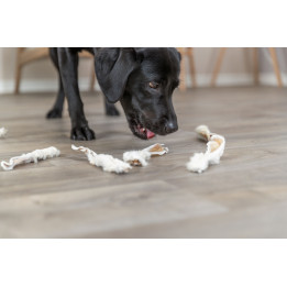 Chewing snack rabbit ears with fur for dogs